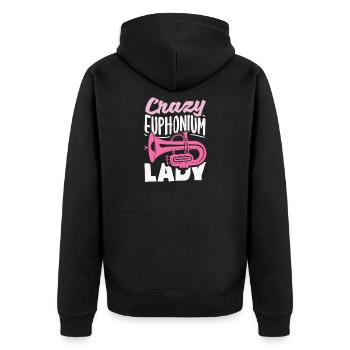 Vintage Euphonium Spieler - Unisex Premium Bio Zip Hoodie - Schwarz - Hinten - Nico (187cm)