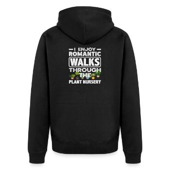 Romantic walks through the Plant nursery - Unisex Premium Organic Zip Hoodie - black - Back - Nico (187cm)