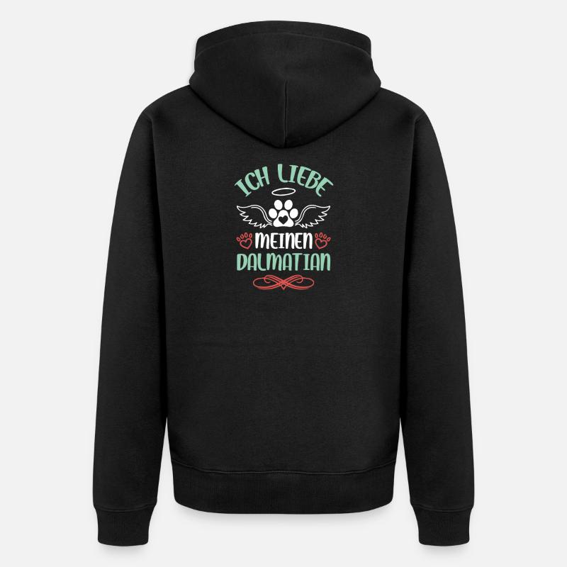 J’adore les anges dalmates - Veste à capuche bio Premium Unisexe - noir