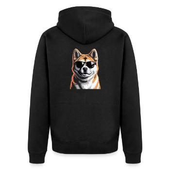 Akita - Unisex Premium Bio Zip Hoodie - Schwarz - Hinten - Nico (187cm)