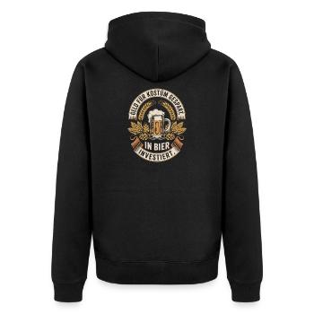 L’argent du carnaval économisé pour la fête costumée de bière et alcool - Veste à capuche bio Premium Unisexe - noir - Dos - Nico (187cm)