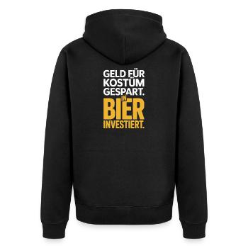L’argent du carnaval économisé pour la fête costumée de bière et alcool - Veste à capuche bio Premium Unisexe - noir - Dos - Nico (187cm)
