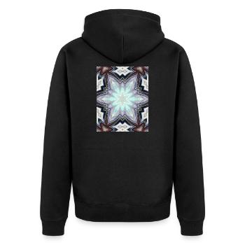 Pastel Kaleidoscope Star Mandala - Unisex Premium Organic Zip Hoodie - black - Back - Nico (187cm)