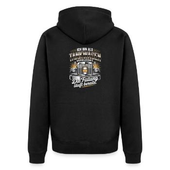 Carnival Disguised as a Tanker Truck Bachelor Party Costume Beer - Unisex Premium Organic Zip Hoodie - black - Back - Nico (187cm)
