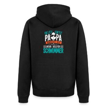 All the best dad wishes you your best swimmer - Unisex Premium Organic Zip Hoodie - black - Back - Nico (187cm)