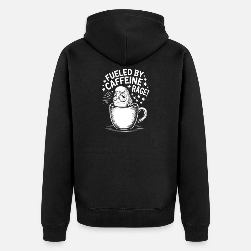 Kaffee Sprüche Koffein Lustiges Kaffee Geschenk - Unisex Premium Bio Zip Hoodie - Schwarz
