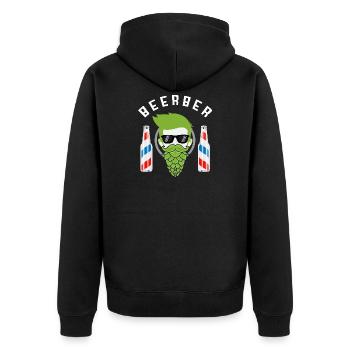 Bière – Barbier & Bière - Veste à capuche bio Premium Unisexe - noir - Dos - Nico (187cm)