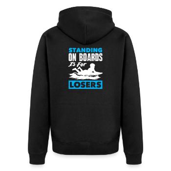 Surfeur Surfeur Bodyboarder - Veste à capuche bio Premium Unisexe - noir - Dos - Nico (187cm)