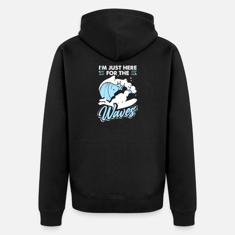 Surfeur Surfeur Bodyboarder - Veste à capuche bio Premium Unisexe - noir