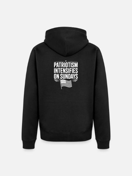 Patriotism Intensifies on Sundays - Unisex Premium Organic Zip Hoodie - black