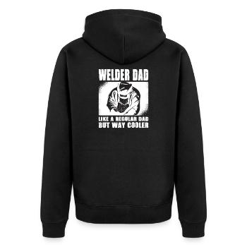 Welder Saying Gifts for Metalworkers - Unisex Premium Organic Zip Hoodie - black - Back - Nico (187cm)