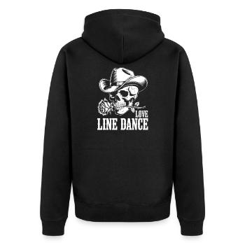 Knochen Cowboy Liebe Line Dance - Unisex Premium Bio Zip Hoodie - Schwarz - Hinten - Nico (187cm)