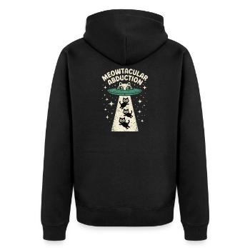 Enlèvement drôle d’extraterrestre chat - Veste à capuche bio Premium Unisexe - noir - Dos - Nico (187cm)