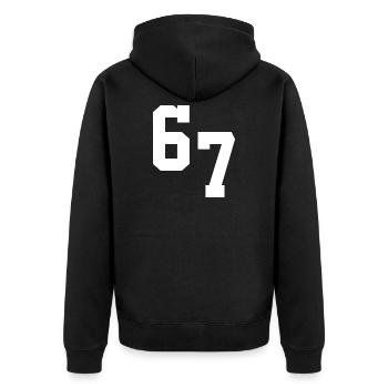 Digital Neon 67 Typography - Unisex Premium Organic Zip Hoodie - black - Back - Nico (187cm)