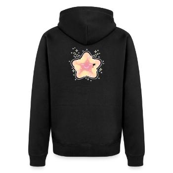 Pastel Star Cuddly Star Kids Star - Unisex Premium Organic Zip Hoodie - black - Back - Nico (187cm)