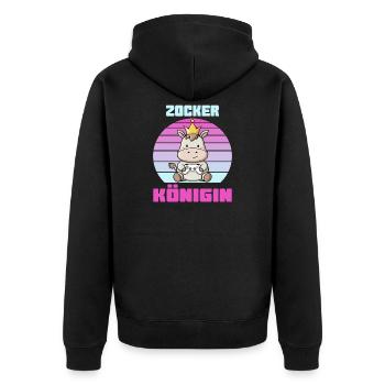 Gaming - Unisex Premium Organic Zip Hoodie - black - Back - Nico (187cm)