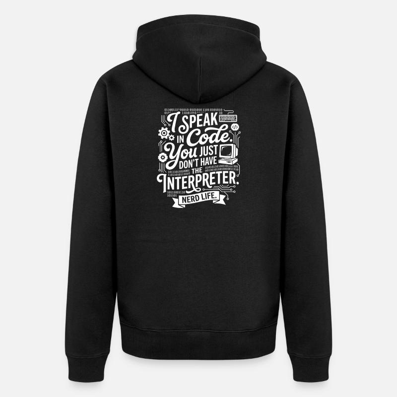 Codeflüstern Nerdleben - Unisex Premium Organic Zip Hoodie - black