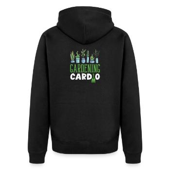 Gartenarbeit Kardio Pflanzenliebhaber Garten - Unisex Premium Bio Zip Hoodie - Schwarz - Hinten - Nico (187cm)