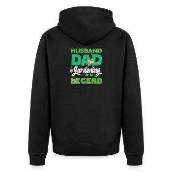 Ehemann Vater Gartenbau-legende Pflanzenliebhaber - Unisex Premium Bio Zip Hoodie - Schwarz - Hinten - Nico (187cm)