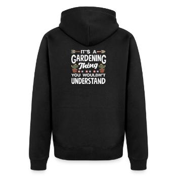 C’est une question de jardinage - Veste à capuche bio Premium Unisexe - noir - Dos - Nico (187cm)