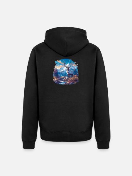 Reindeer Reindeer - Unisex Premium Organic Zip Hoodie - black
