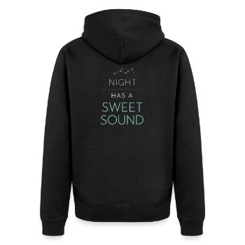 Night boating with - Unisex Premium Organic Zip Hoodie - black - Back - Nico (187cm)