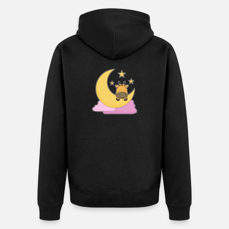 Lune girafe - Veste à capuche bio Premium Unisexe - noir
