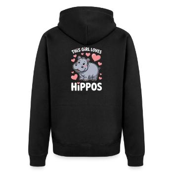 Expressions d’hippopotames Blague hippopotame Cadeau d’hippopotame - Veste à capuche bio Premium Unisexe - noir - Dos - Nico (187cm)