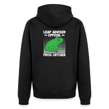 Frog Catcher Leap Adviser Official Frog - Unisex Premium Bio Zip Hoodie - Schwarz - Hinten - Nico (187cm)