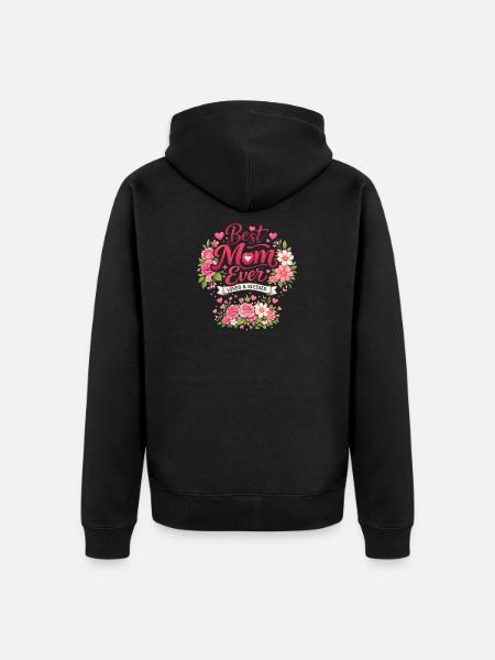Beste Mama Ever Blütenkranz - Unisex Premium Bio Zip Hoodie - Schwarz