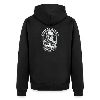 Skeleton Crest T-shirt - Unisex Premium Organic Zip Hoodie - black - Back - Nico (187cm)