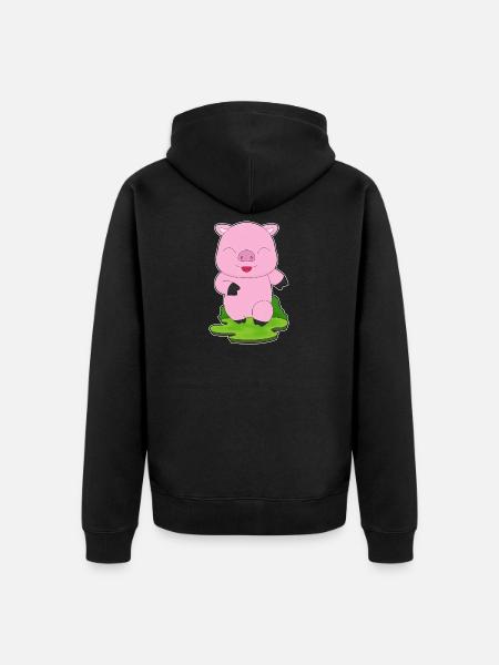 Cochon Jogger Jogging Sport - Veste à capuche bio Premium Unisexe - noir