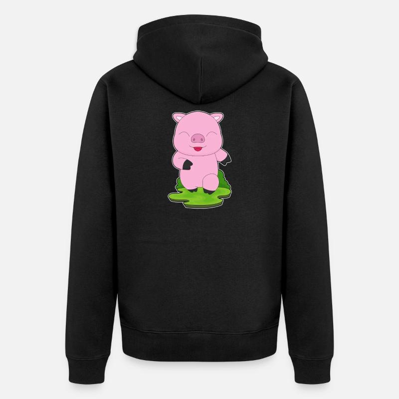Cochon Jogger Jogging Sport - Veste à capuche bio Premium Unisexe - noir