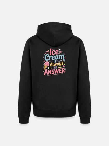 eiscreme Sprüche Eis Lustiges Kayak Geschenk - Unisex Premium Organic Zip Hoodie - black