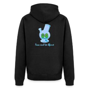 Same weed but different - Unisex Premium Bio Zip Hoodie - Schwarz - Hinten - Nico (187cm)