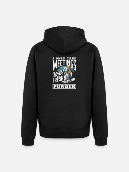 Snowboarding Snowboard Meeting Chairlift - Unisex Premium Organic Zip Hoodie - black