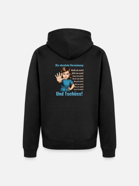 Nein Sagen – Grenzen Setzen - Unisex Premium Bio Zip Hoodie - Schwarz