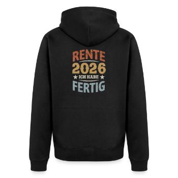 Pension 2026 | J’ai fini - Pension Rentner - Veste à capuche bio Premium Unisexe - noir - Dos - Nico (187cm)