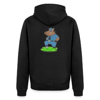 Police du Football des Sangliers - Veste à capuche bio Premium Unisexe - noir - Dos - Nico (187cm)