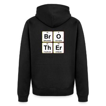 Br O Th Er Brother Periodic Table Chemistry  - Unisex Premium Bio Zip Hoodie - Schwarz - Hinten - Nico (187cm)