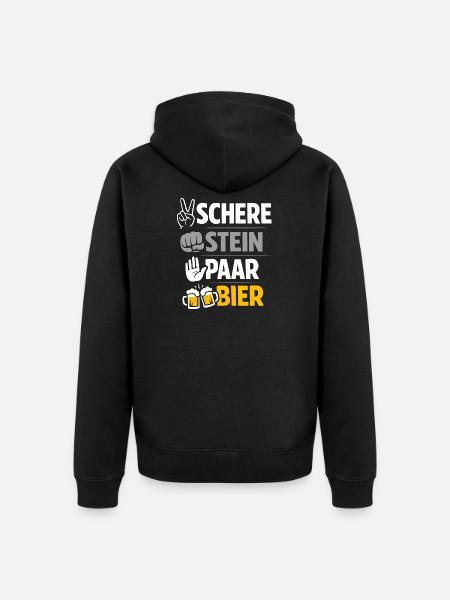 Ciseaux, Pierre de Bière : Amitié & Bière - Veste à capuche bio Premium Unisexe - noir