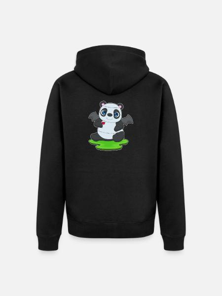 Panda Halloween Bat - Veste à capuche bio Premium Unisexe - noir