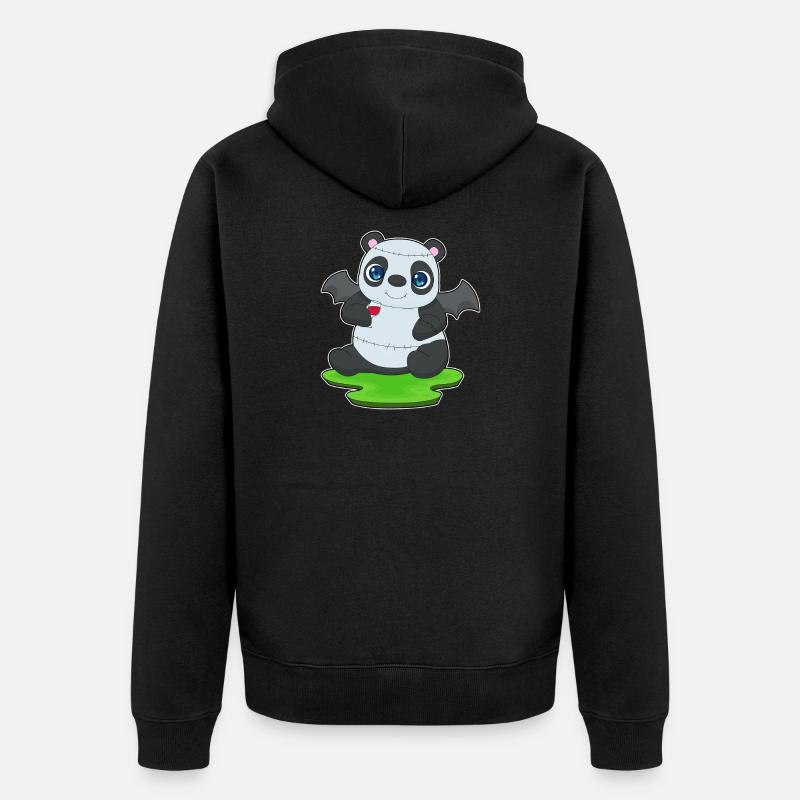 Panda Vampire d’Halloween - Veste à capuche bio Premium Unisexe - noir