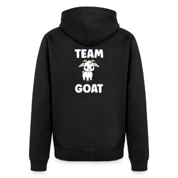 Team Goat Cute Illustration - Unisex Premium Organic Zip Hoodie - black - Back - Nico (187cm)