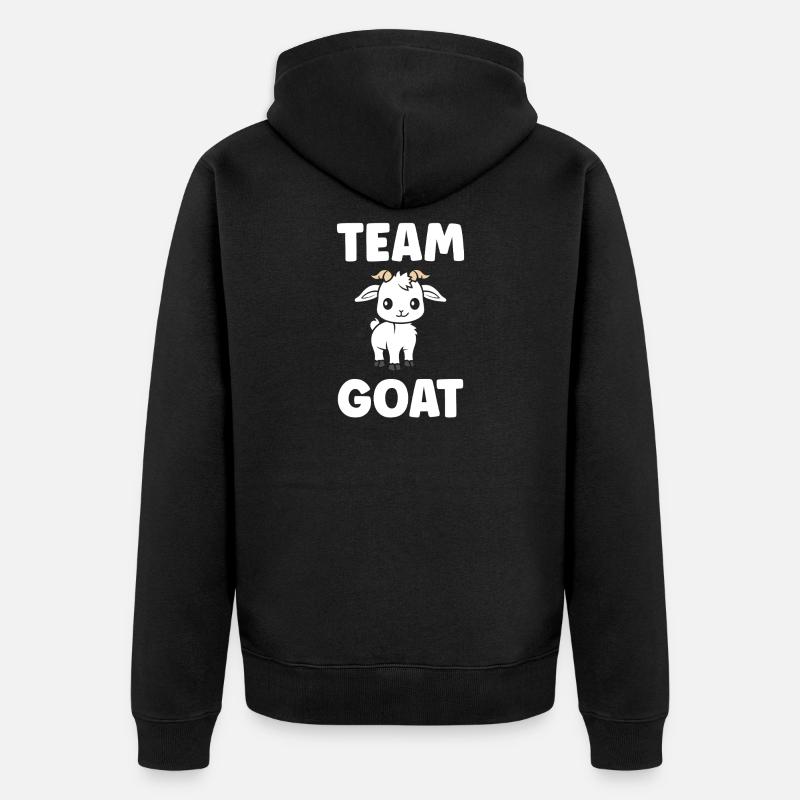 Team Goat Illustration Mignon - Veste à capuche bio Premium Unisexe - noir