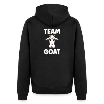 Team Goat Goat Cartoon - Unisex Premium Organic Zip Hoodie - black - Back - Nico (187cm)