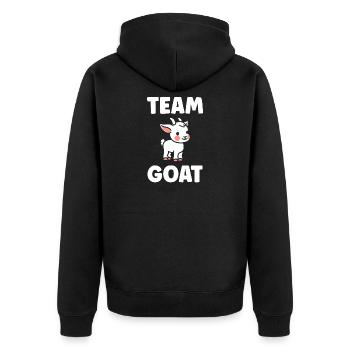 GOAT Goat Mascot Team - Unisex Premium Organic Zip Hoodie - black - Back - Nico (187cm)