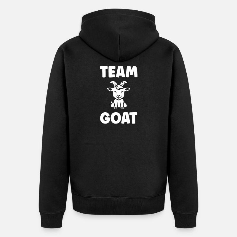 Team Goat Mascotte Chèvre Noir - Veste à capuche bio Premium Unisexe - noir