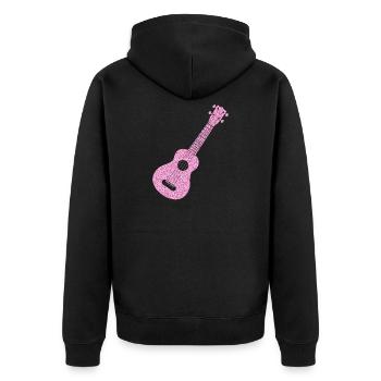 Hawaiian Ukulele Uke Diamonds - Unisex Premium Bio Zip Hoodie - Schwarz - Hinten - Nico (187cm)