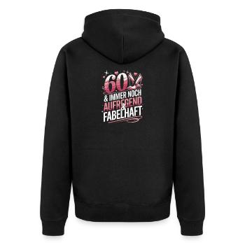  60 Und Immer Noch Aufregend Und Fabelhaft Zum 60 - Unisex Premium Bio Zip Hoodie - Schwarz - Hinten - Nico (187cm)